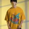 Ravin’ Beyond the Grave Skeleton DJ | Unisex 240 GSM Heavyweight Oversized Tee - Image 9
