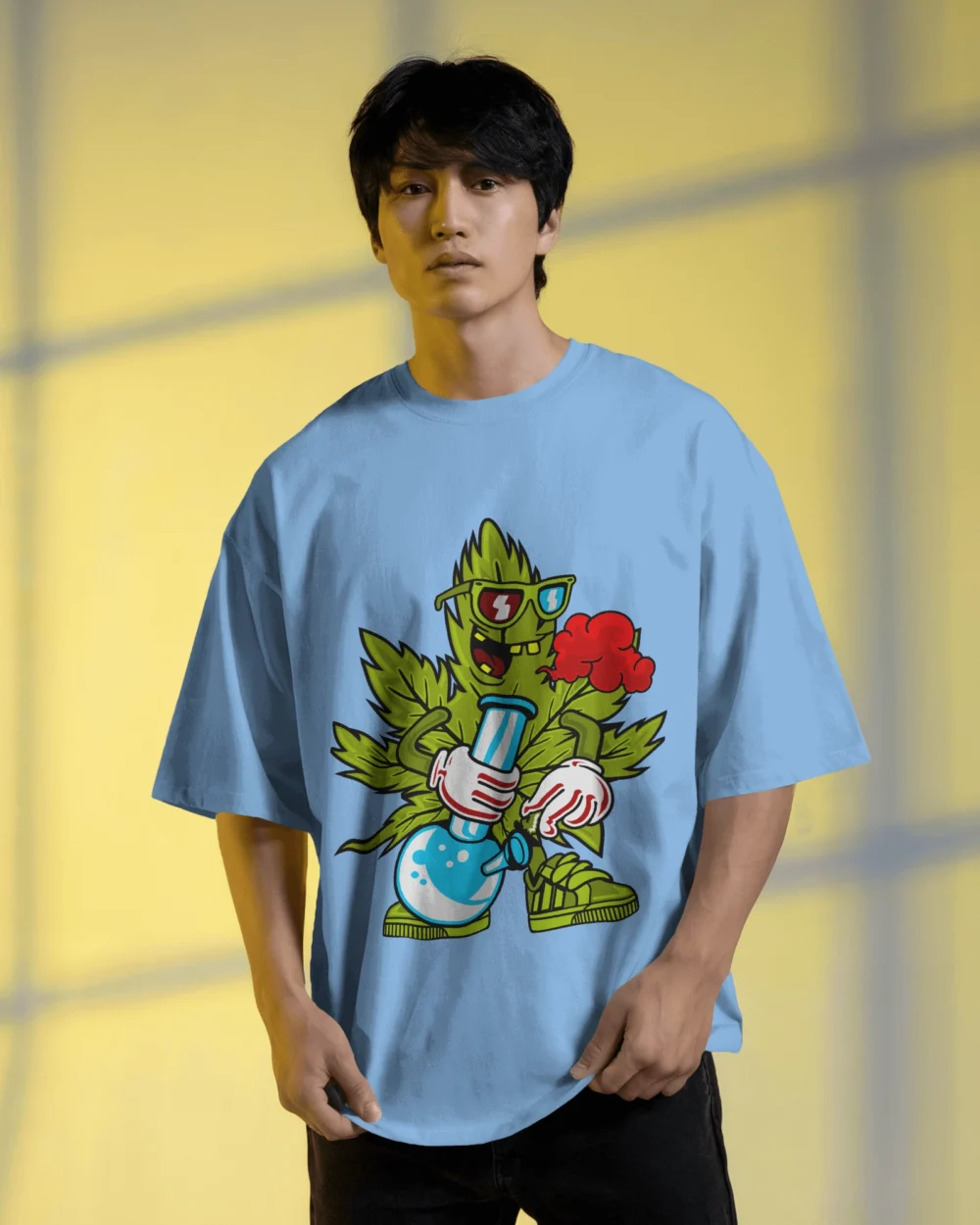ZaZa High Oversized T-Shirt | 240 GSM Cotton Bong Graphic Tee – TripTribe® - Image 16