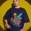 Ravin’ Beyond the Grave Skeleton DJ | Unisex 240 GSM Heavyweight Oversized Tee