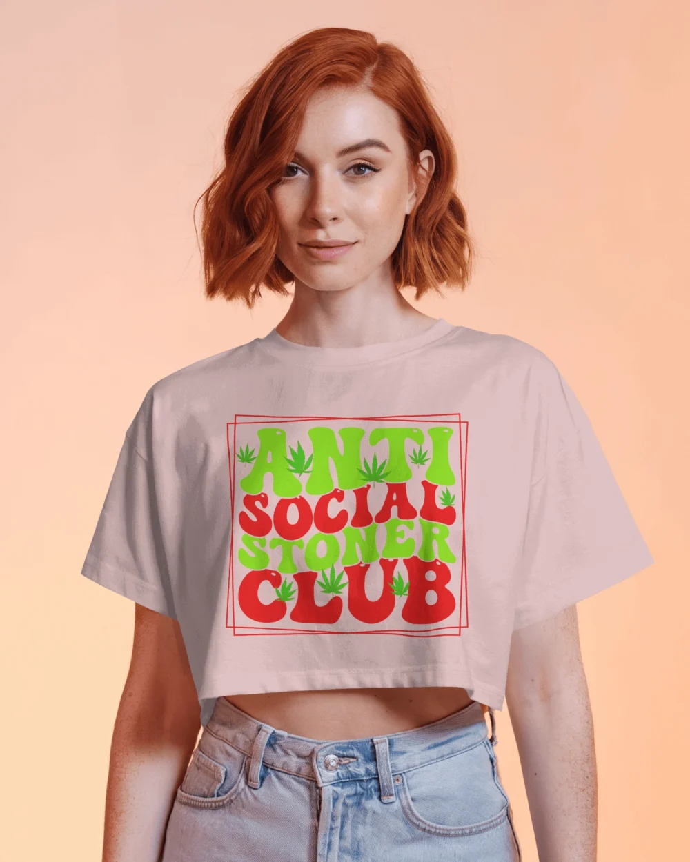 ANTI SOCIAL STONER CLUB Crop Top | 180 GSM | Chill Vibes Tee - Image 6