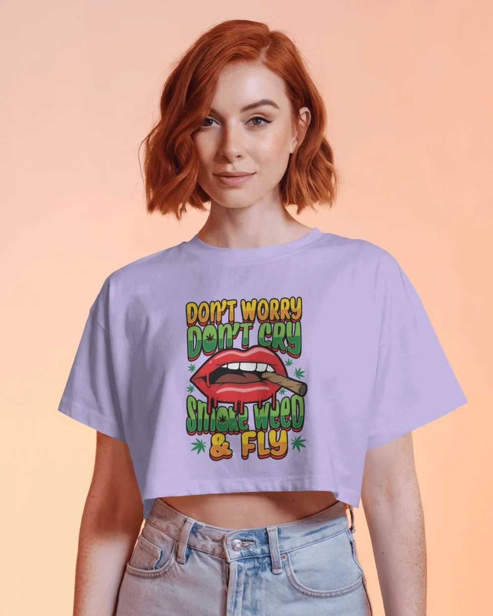 Smoke Weed & Fly CropTop — Women’s Stoner Graphic Crop Top TripTribe® - Image 6