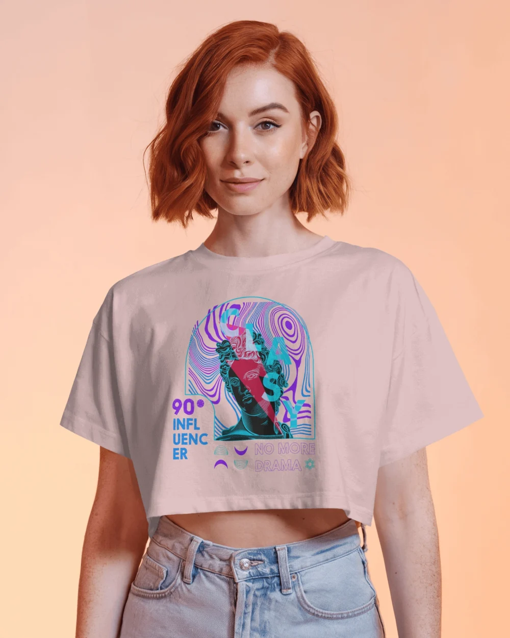CLASSY No More Drama Women’s Crop Top | 180 GSM 100% Cotton Premium Cropped Graphic Tee – TripTribe® - Image 4