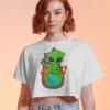 Don’t Mess With Me Crop Top | 180 GSM 100% Cotton | Alien Sitting on Earth – TripTribe® - Image 8