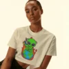 Don’t Mess With Me Crop Top | 180 GSM 100% Cotton | Alien Sitting on Earth – TripTribe® - Image 2