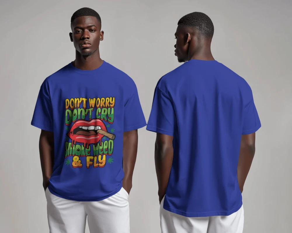 Smoke Weed & Fly 240GSM Unisex Oversized Tee — Heavyweight Cotton, Stoner Graphic Shirt - Image 11