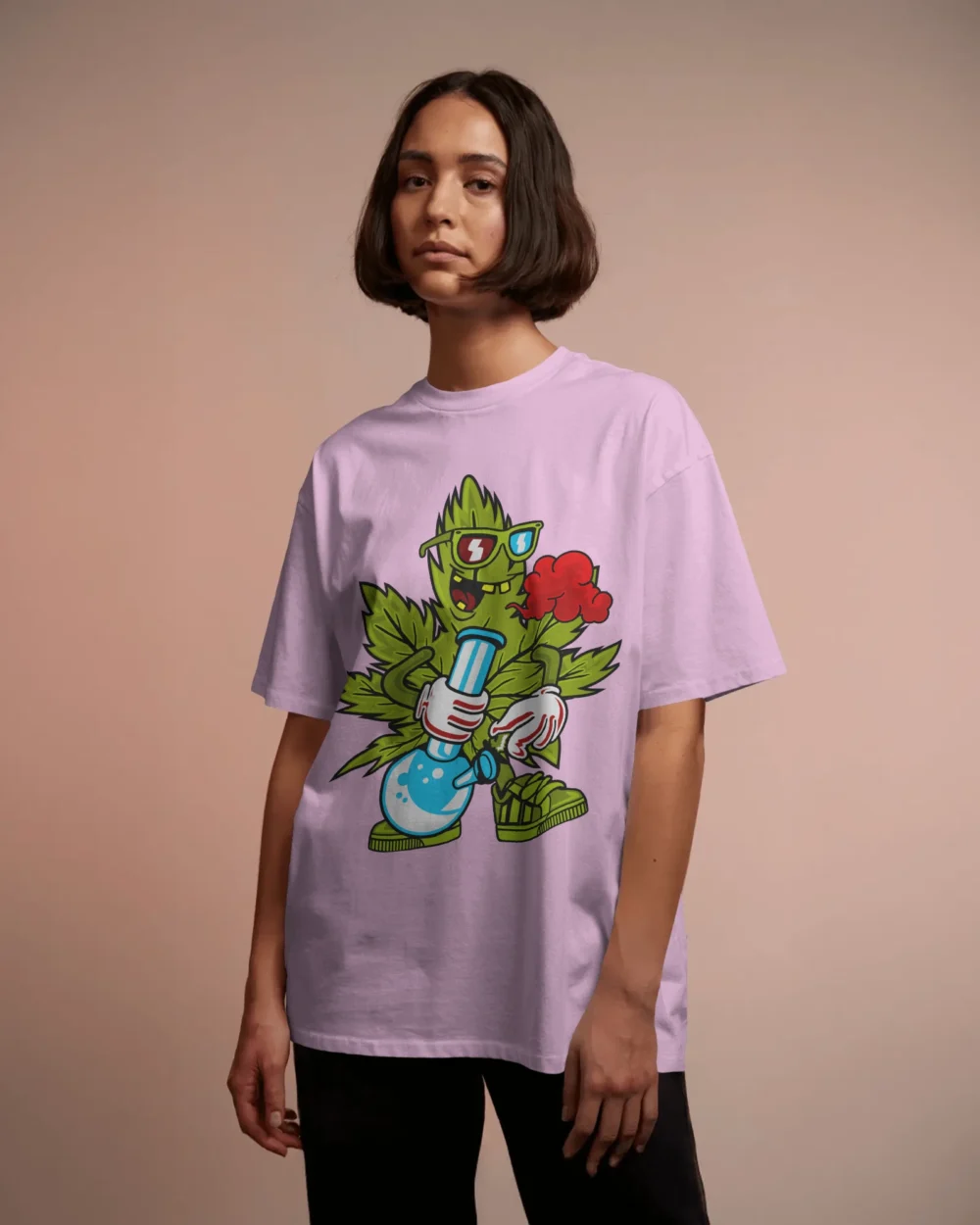 ZaZa High Oversized T-Shirt | 240 GSM Cotton Bong Graphic Tee – TripTribe® - Image 10