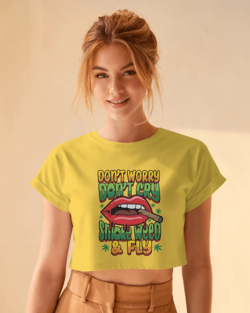 Smoke Weed & Fly CropTop — Women’s Stoner Graphic Crop Top TripTribe® - Image 8