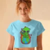 Don’t Mess With Me Crop Top | 180 GSM 100% Cotton | Alien Sitting on Earth – TripTribe® - Image 11