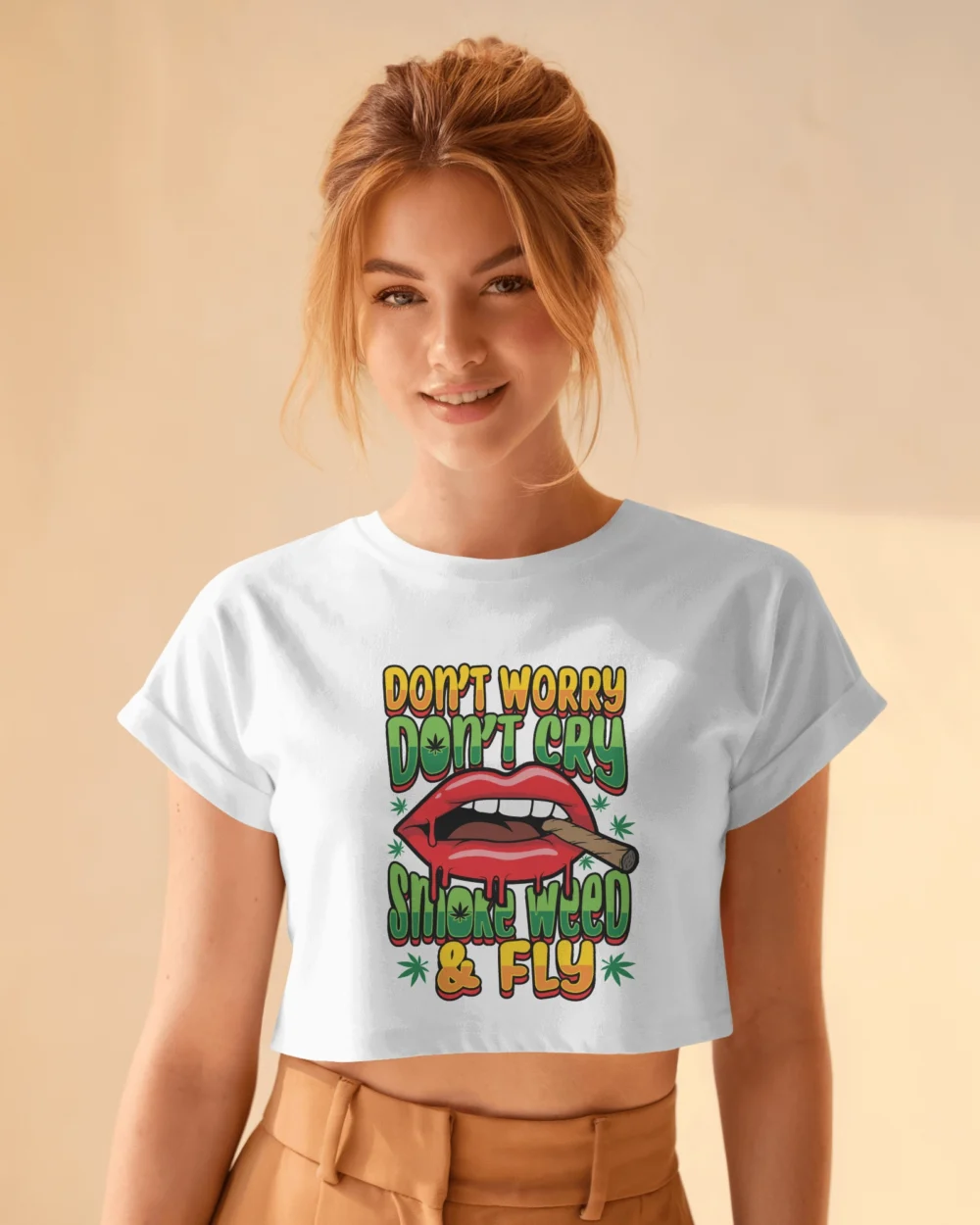 Smoke Weed & Fly CropTop — Women’s Stoner Graphic Crop Top TripTribe® - Image 4