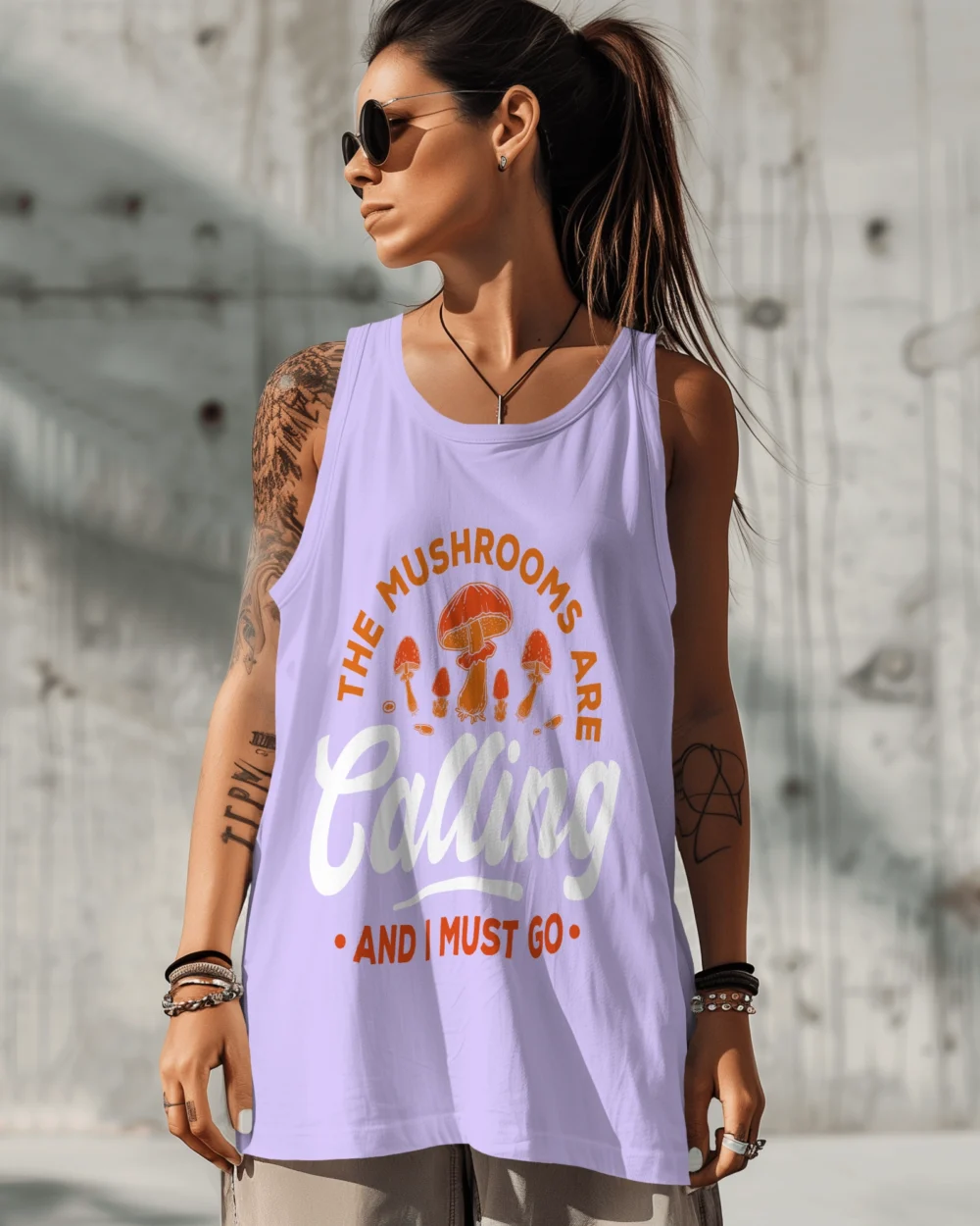 The Mushrooms Are Calling Sleeveless T-Shirt | 180 GSM 100% Cotton Trippy Mushroom Print Vest – TripTribe® - Image 6