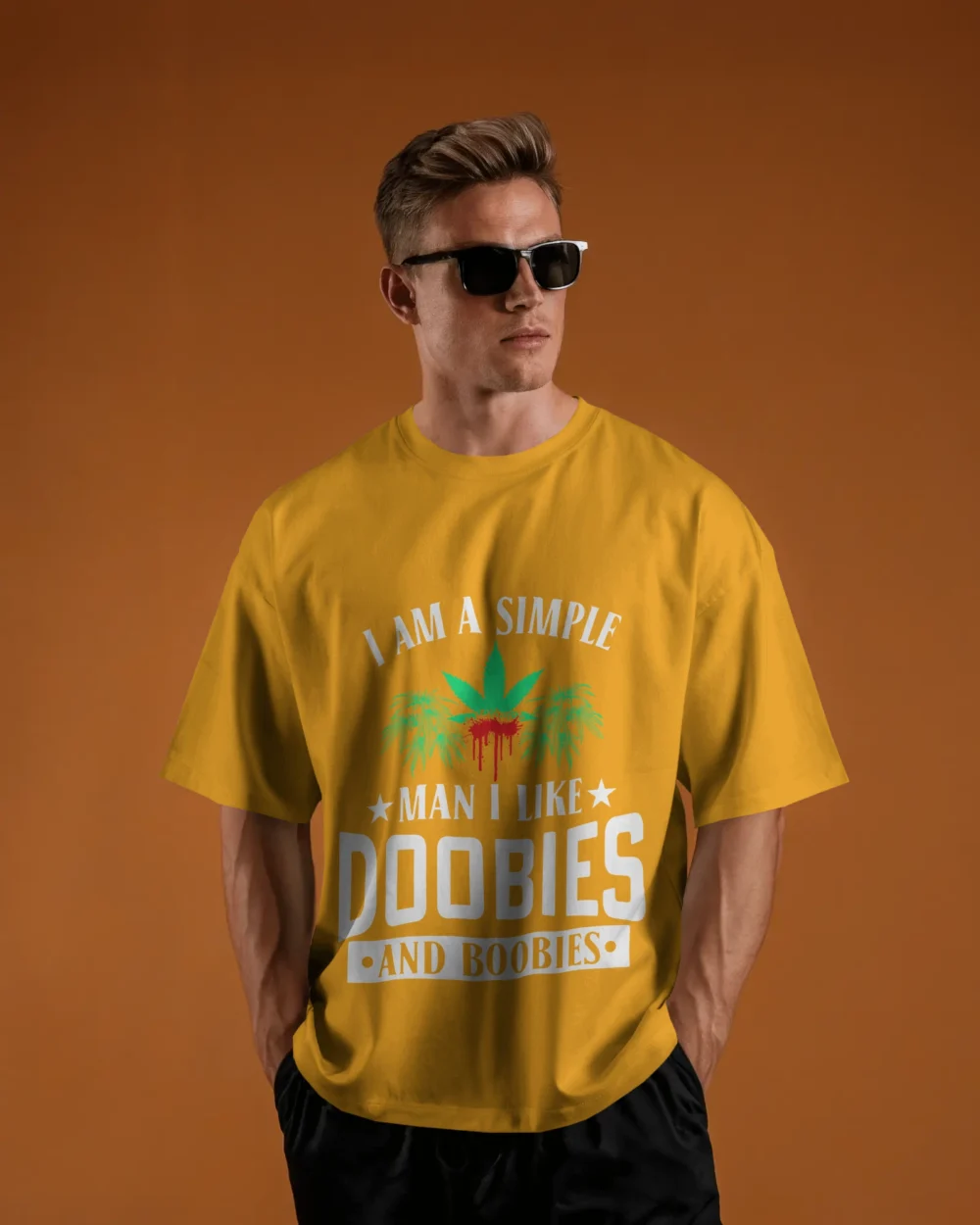 Doobies and Boobies Oversized Unisex T-Shirt | 240 GSM Heavyweight 100% Cotton Bold Weed Statement Tee – TripTribe® - Image 11