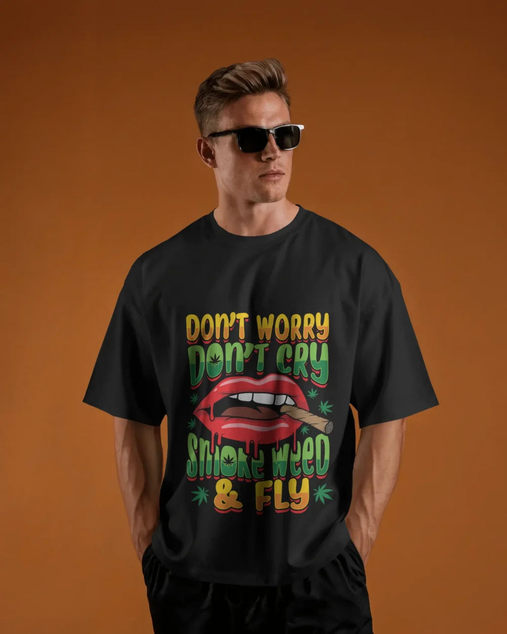 Smoke Weed & Fly 240GSM Unisex Oversized Tee — Heavyweight Cotton, Stoner Graphic Shirt - Image 13