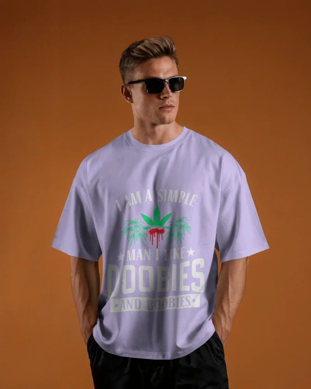 Doobies and Boobies Oversized Unisex T-Shirt | 240 GSM Heavyweight 100% Cotton Bold Weed Statement Tee – TripTribe® - Image 9