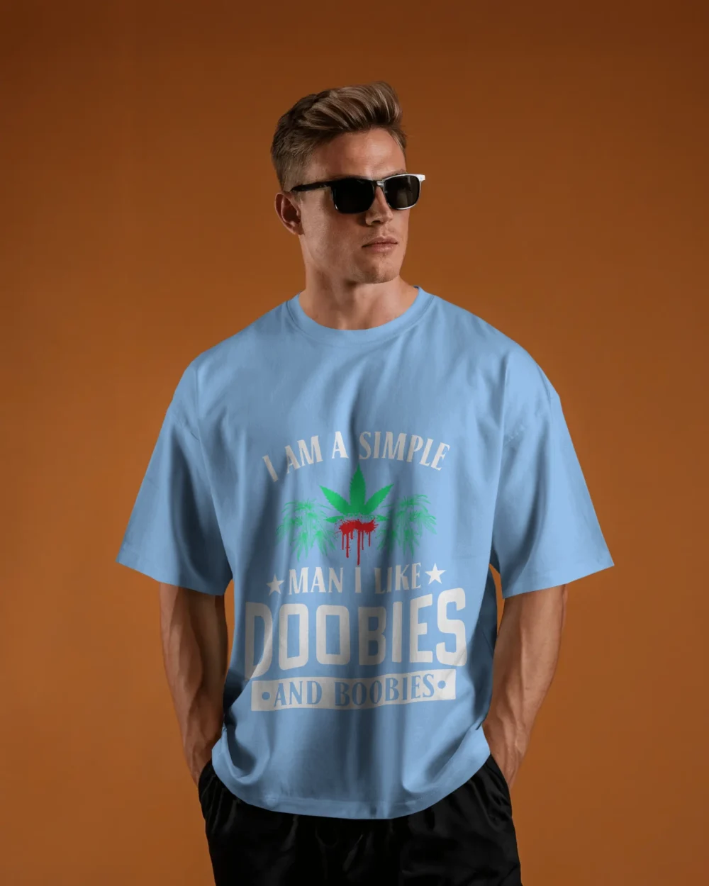 Doobies and Boobies Oversized Unisex T-Shirt | 240 GSM Heavyweight 100% Cotton Bold Weed Statement Tee – TripTribe® - Image 15