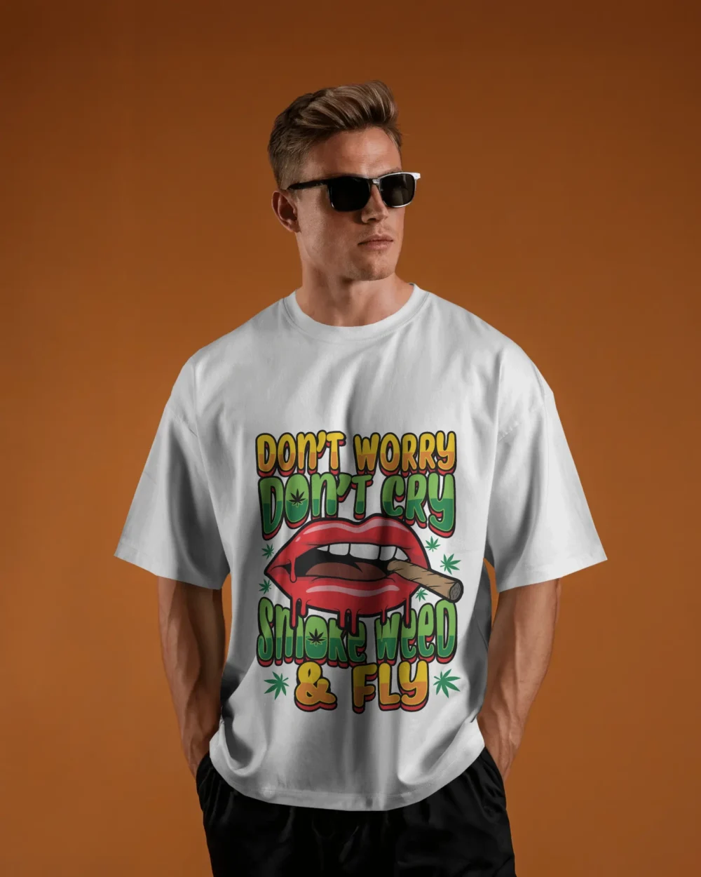 Smoke Weed & Fly 240GSM Unisex Oversized Tee — Heavyweight Cotton, Stoner Graphic Shirt - Image 12