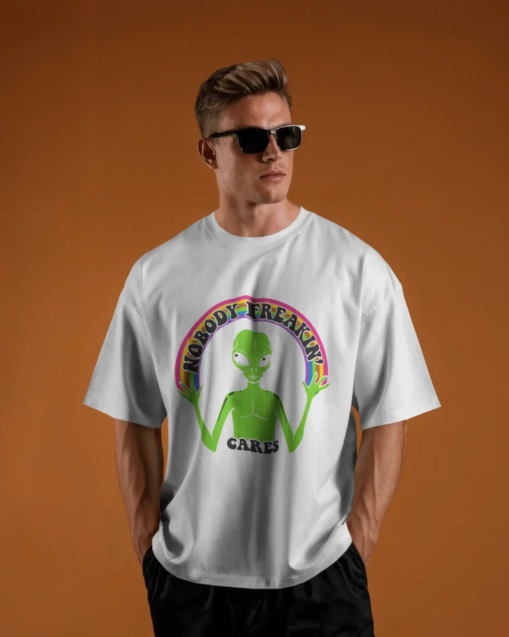 👽 Nobody Freakin’ Cares Oversized Tee | 240 GSM | TripTribe® - Image 3