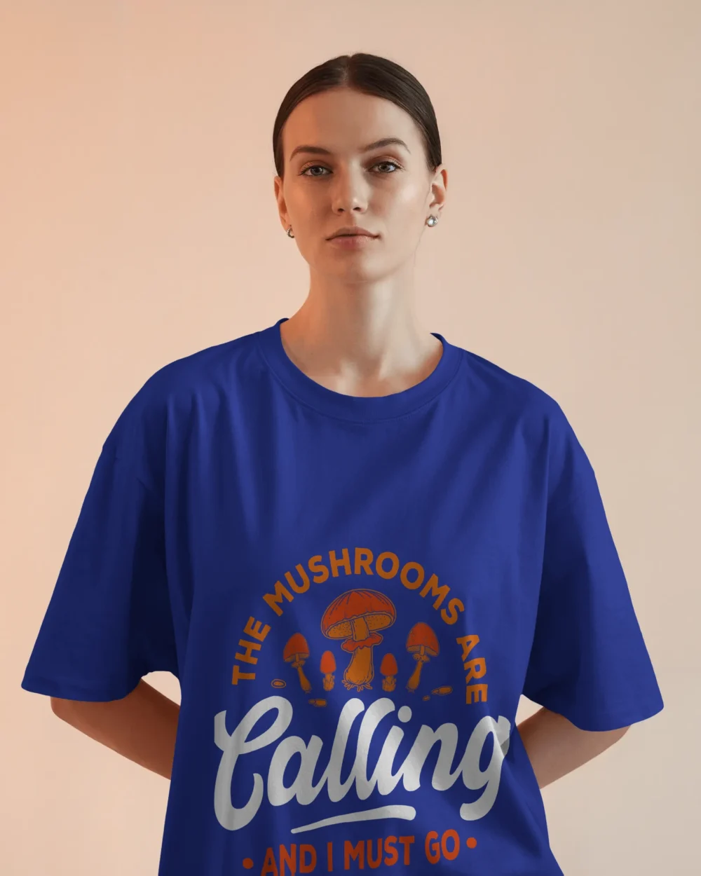 The Mushrooms Are Calling Oversized T-Shirt Unisex | 240 GSM 100% Cotton Oversized Trippy Mushroom Print – TripTribe® - Image 15