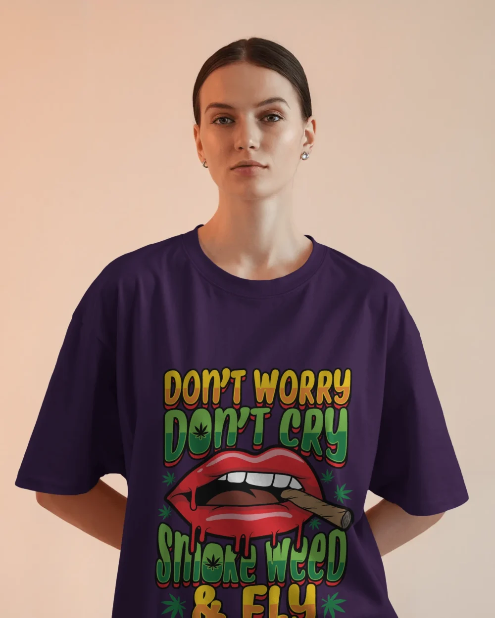 Smoke Weed & Fly 240GSM Unisex Oversized Tee — Heavyweight Cotton, Stoner Graphic Shirt - Image 7