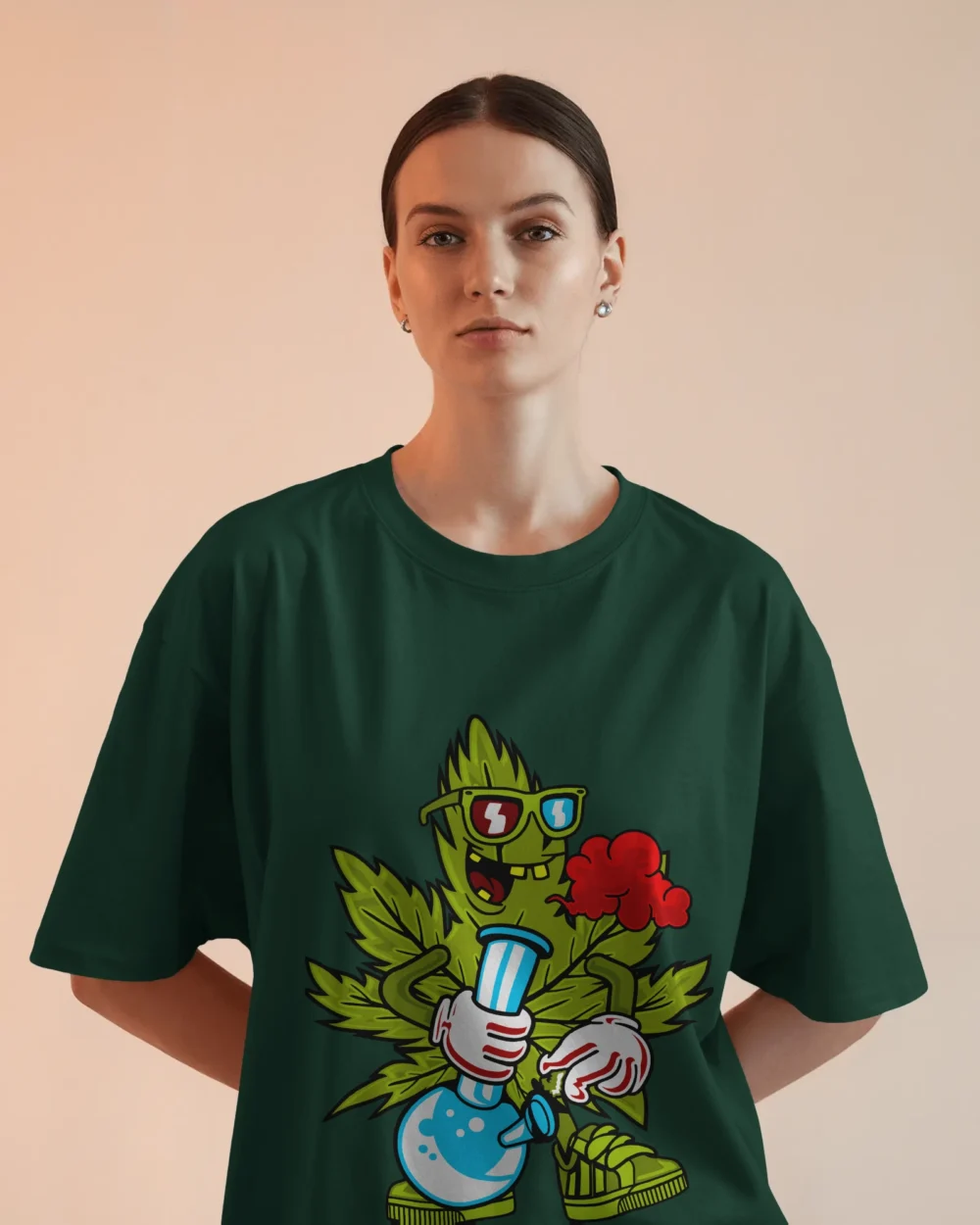 ZaZa High Oversized T-Shirt | 240 GSM Cotton Bong Graphic Tee – TripTribe® - Image 14