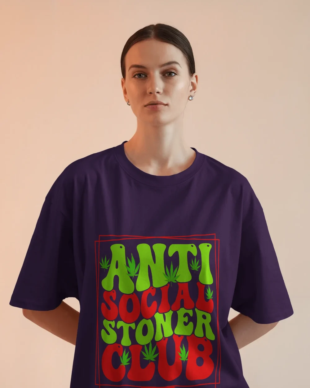 ANTI SOCIAL STONER CLUB Oversized T-Shirt | 240 GSM 100% Cotton Unisex Heavyweight - Image 5