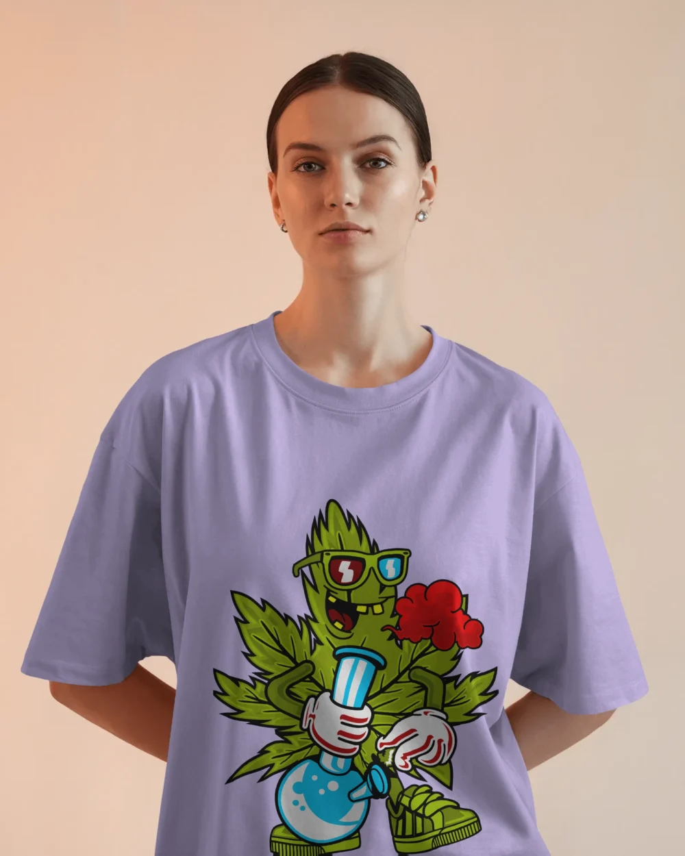 ZaZa High Oversized T-Shirt | 240 GSM Cotton Bong Graphic Tee – TripTribe® - Image 11