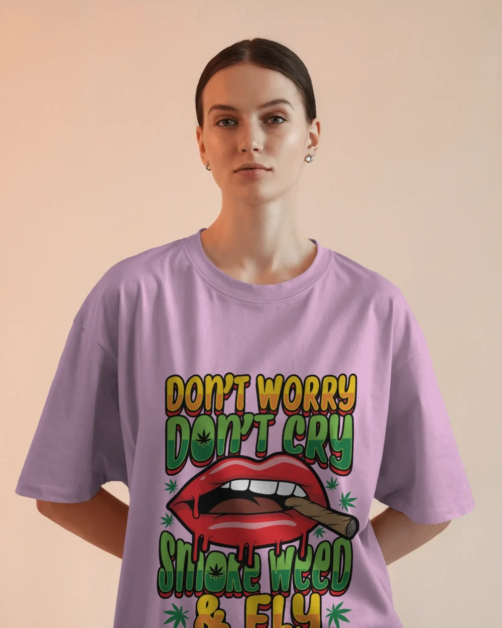 Smoke Weed & Fly 240GSM Unisex Oversized Tee — Heavyweight Cotton, Stoner Graphic Shirt - Image 8
