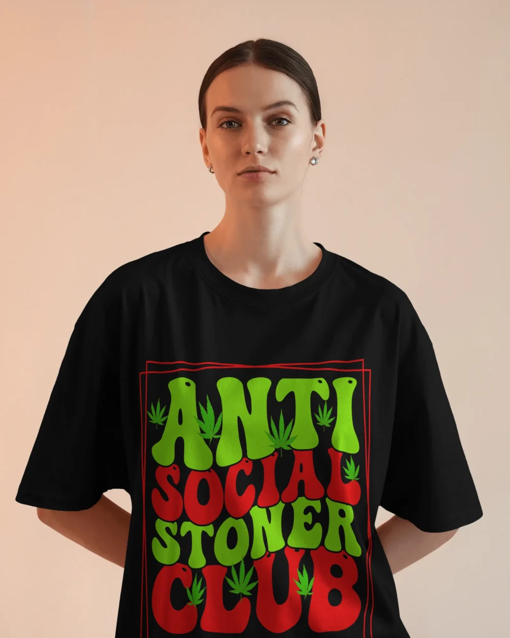 ANTI SOCIAL STONER CLUB Oversized T-Shirt | 240 GSM 100% Cotton Unisex Heavyweight - Image 11