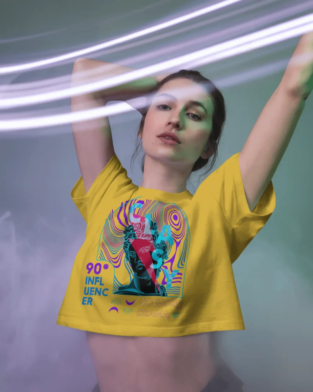 CLASSY No More Drama Women’s Crop Top | 180 GSM 100% Cotton Premium Cropped Graphic Tee – TripTribe® - Image 6