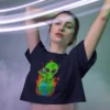 Don’t Mess With Me Crop Top | 180 GSM 100% Cotton | Alien Sitting on Earth – TripTribe® - Image 10