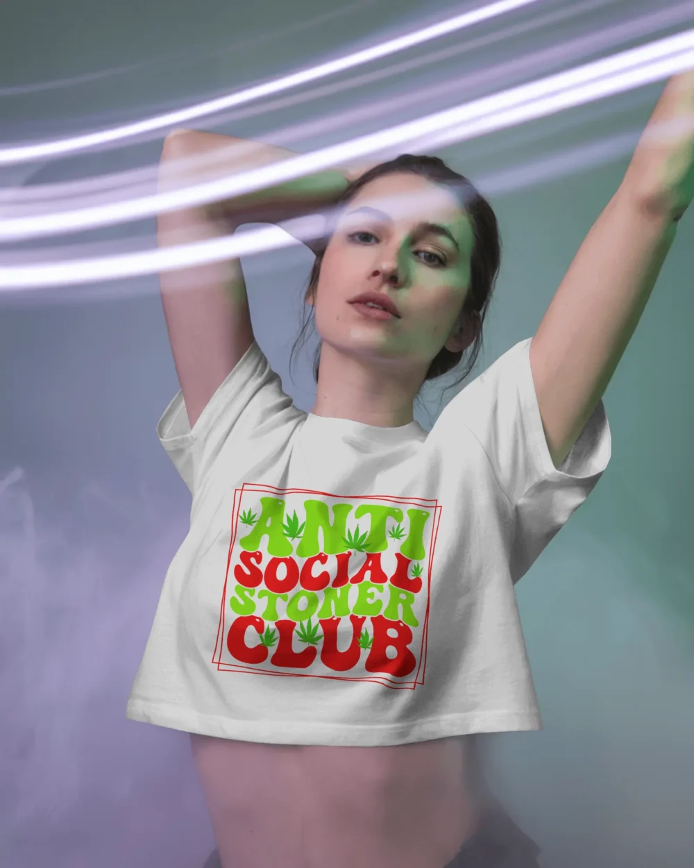 ANTI SOCIAL STONER CLUB Crop Top | 180 GSM | Chill Vibes Tee - Image 4