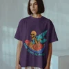Ravin’ Beyond the Grave Skeleton DJ | Unisex 240 GSM Heavyweight Oversized Tee - Image 10