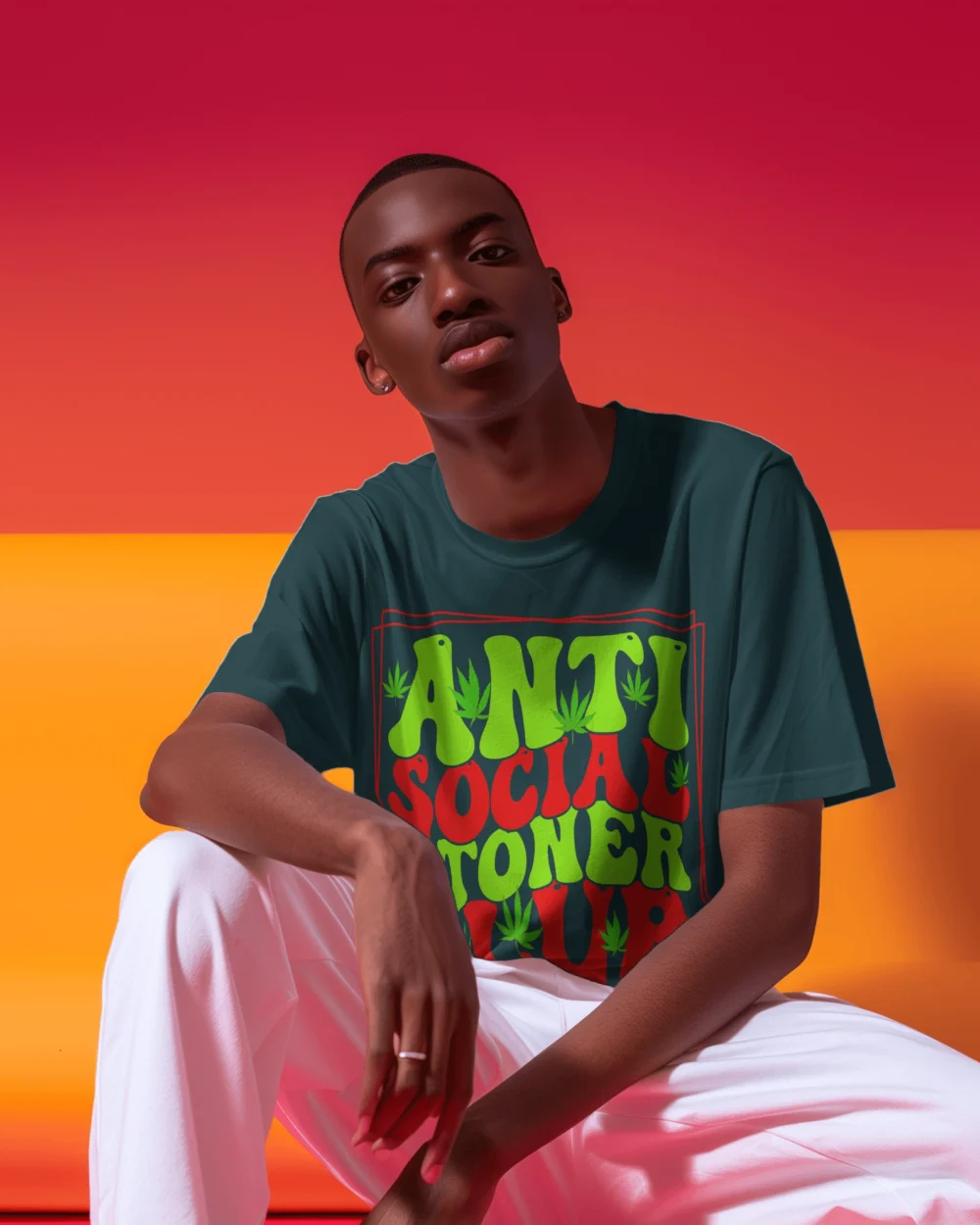 ANTI SOCIAL STONER CLUB Oversized T-Shirt | 240 GSM 100% Cotton Unisex Heavyweight - Image 6