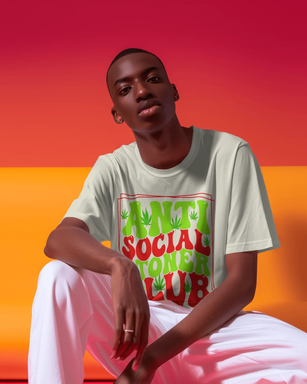 ANTI SOCIAL STONER CLUB Oversized T-Shirt | 240 GSM 100% Cotton Unisex Heavyweight - Image 7