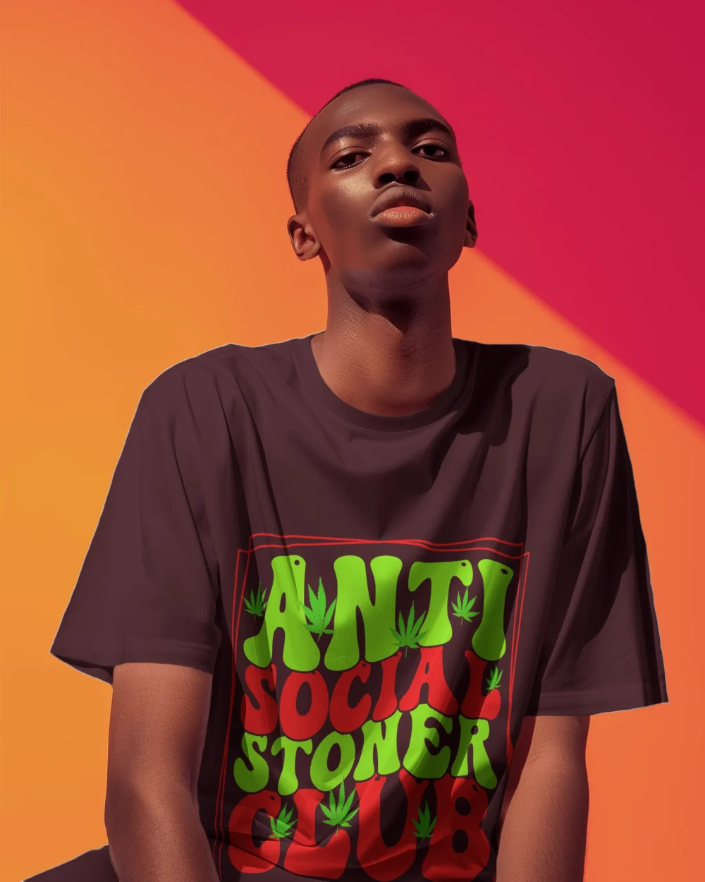 ANTI SOCIAL STONER CLUB Oversized T-Shirt | 240 GSM 100% Cotton Unisex Heavyweight - Image 8