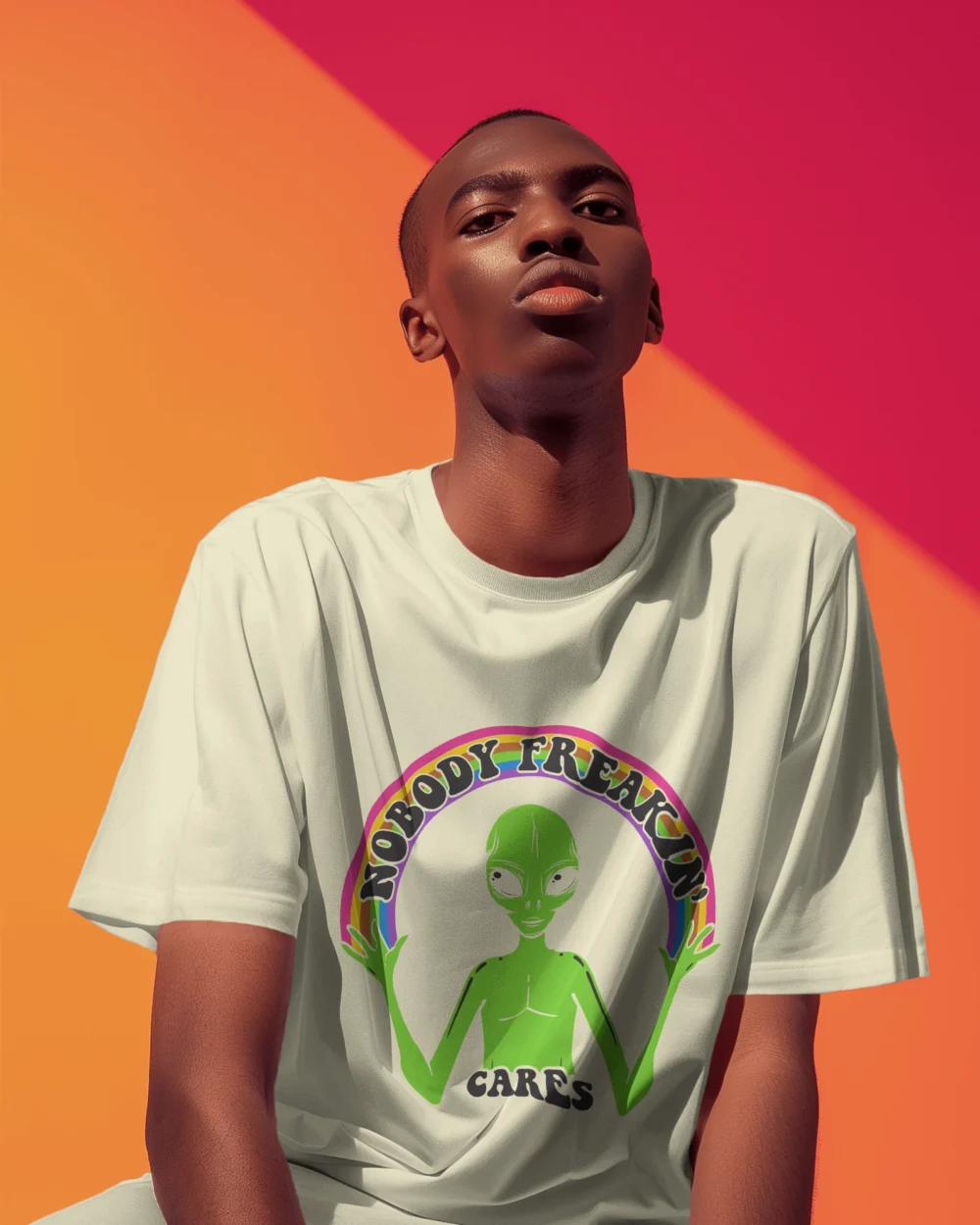 👽 Nobody Freakin’ Cares Oversized Tee | 240 GSM | TripTribe® - Image 7