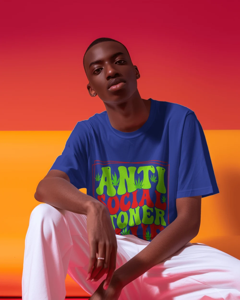 ANTI SOCIAL STONER CLUB Oversized T-Shirt | 240 GSM 100% Cotton Unisex Heavyweight - Image 3