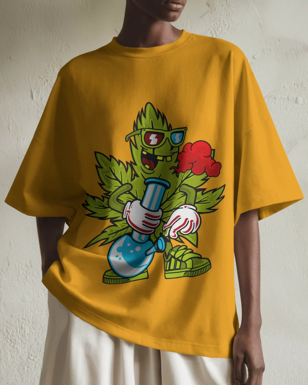 ZaZa High Oversized T-Shirt | 240 GSM Cotton Bong Graphic Tee – TripTribe® - Image 12
