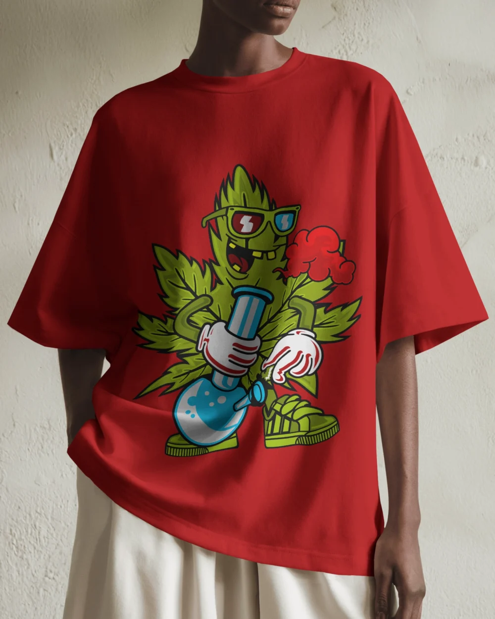 ZaZa High Oversized T-Shirt | 240 GSM Cotton Bong Graphic Tee – TripTribe® - Image 4