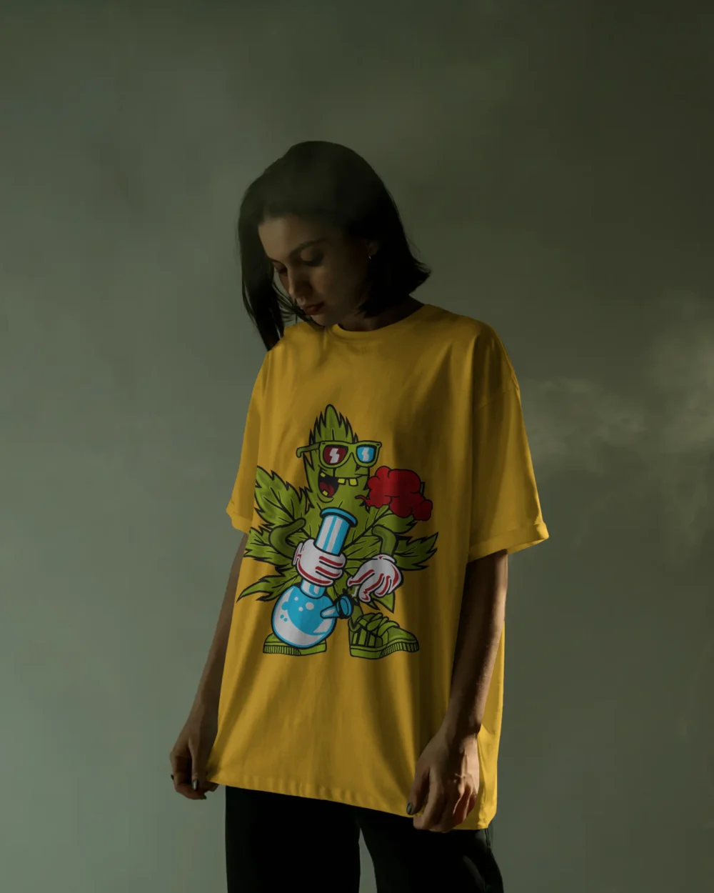 ZaZa High Oversized T-Shirt | 240 GSM Cotton Bong Graphic Tee – TripTribe® - Image 7