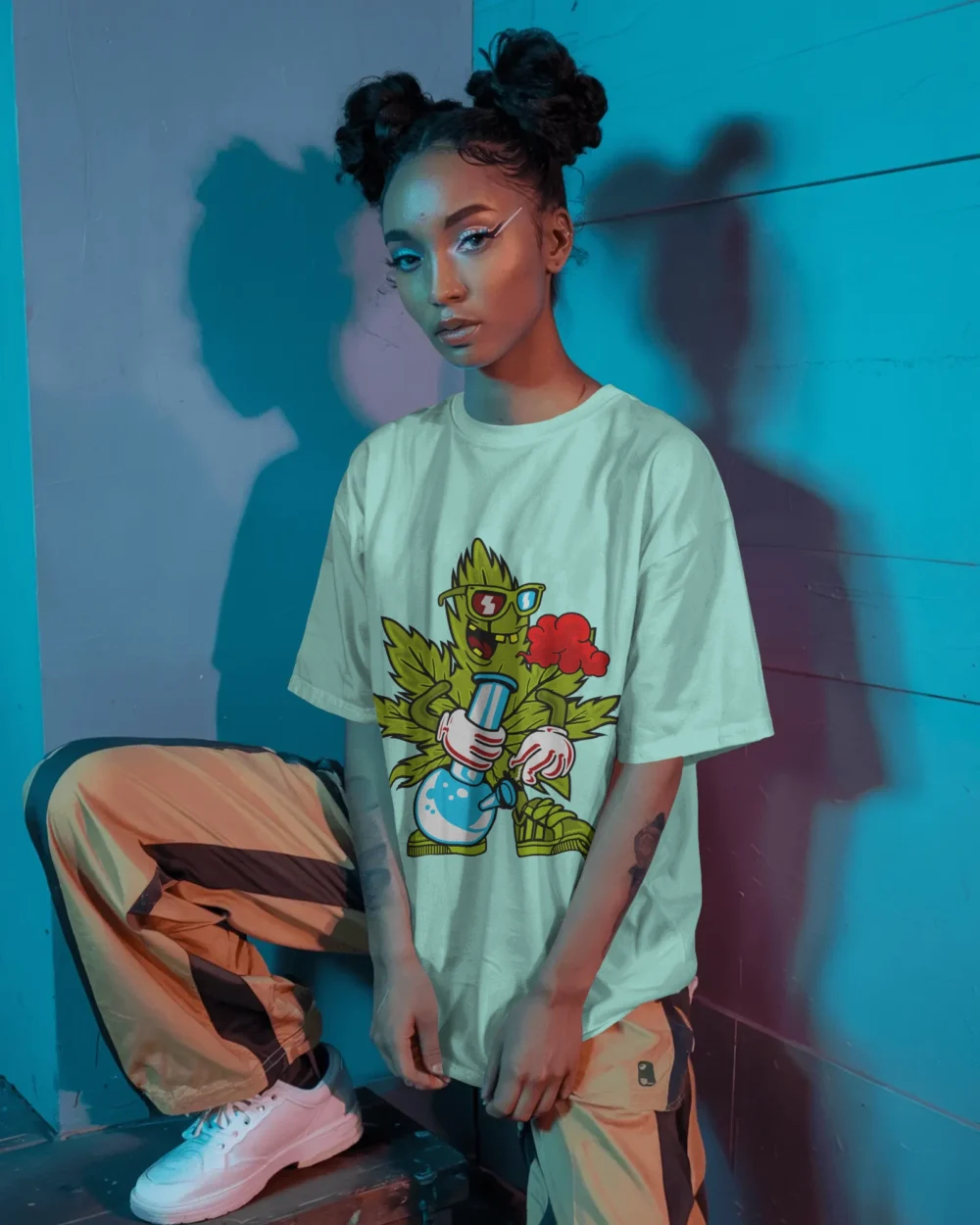 ZaZa High Oversized T-Shirt | 240 GSM Cotton Bong Graphic Tee – TripTribe® - Image 8