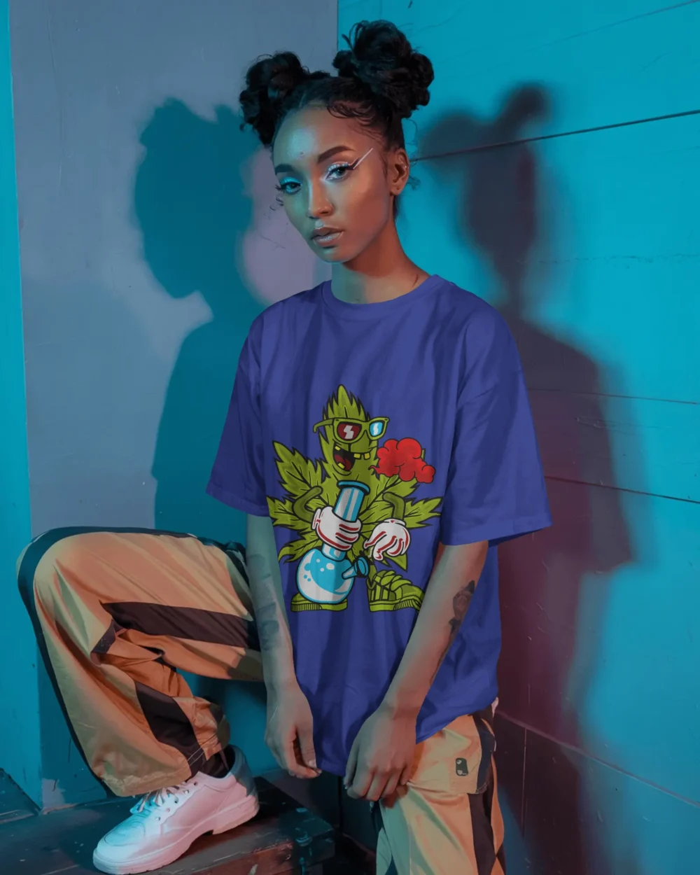 ZaZa High Oversized T-Shirt | 240 GSM Cotton Bong Graphic Tee – TripTribe® - Image 3
