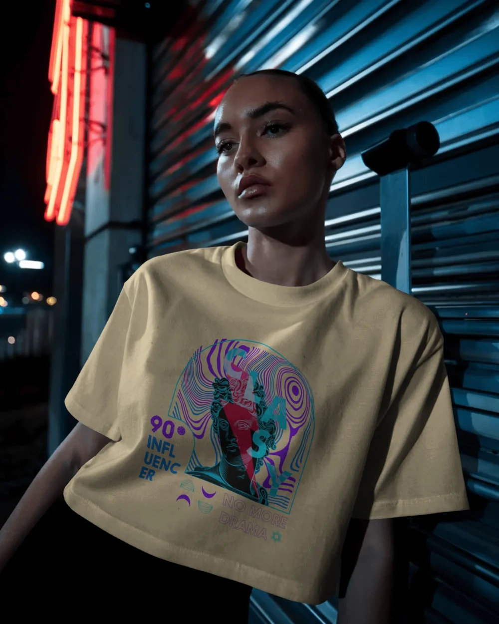 CLASSY No More Drama Women’s Crop Top | 180 GSM 100% Cotton Premium Cropped Graphic Tee – TripTribe® - Image 7