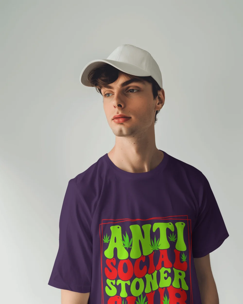 ANTI SOCIAL STONER CLUB Oversized T-Shirt | 240 GSM 100% Cotton Unisex Heavyweight - Image 4
