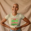 I’m Not Addicted I’m Committed Women’s Crop Top | 180 GSM 100% Cotton Neon Stoner Graphic Tee – TripTribe® - Image 4