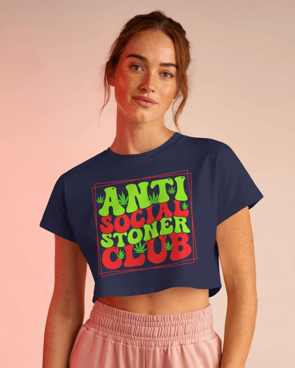 ANTI SOCIAL STONER CLUB Crop Top | 180 GSM | Chill Vibes Tee - Image 3