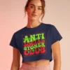 ANTI SOCIAL STONER CLUB Crop Top | 180 GSM | Chill Vibes Tee - Image 3